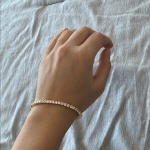 Elegant Gold Plated Tennis Bracelet